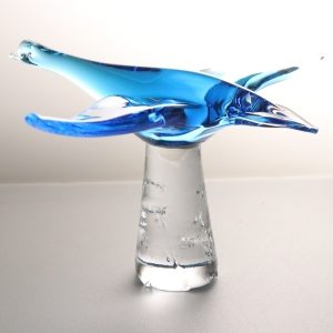 Skulptur, glas, fågel - 30cm