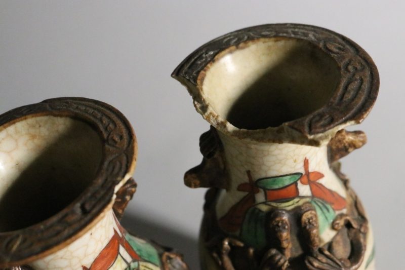 2st Unika Kinesisk 'Nanking'-Porslinsvaser – En Historisk Skatt!