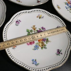 Bavaria Schumann – 5 vackra assietter med blommotiv, 17 cm
