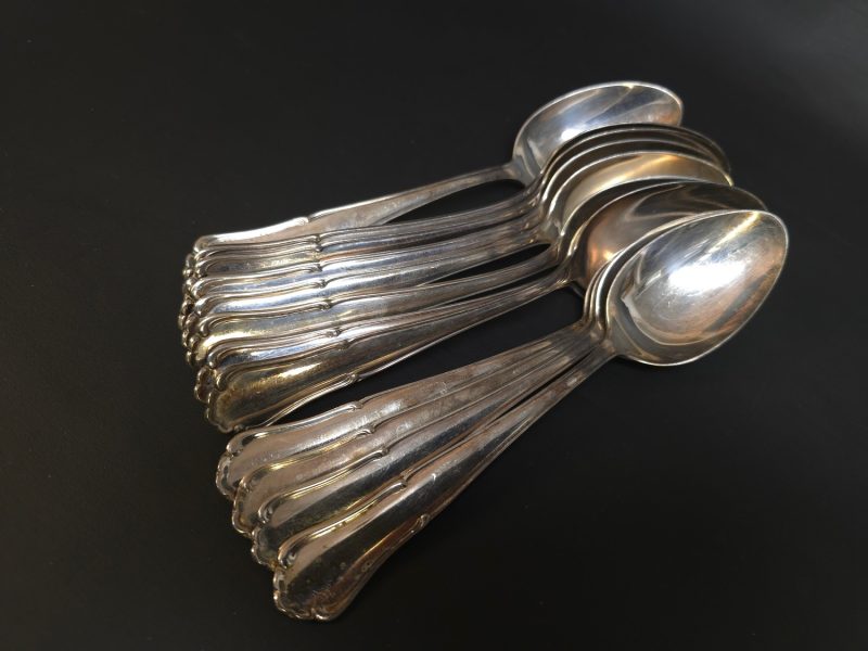 Eleganta Kaffeskedar i Extra Prima Nysilver – Set om 12 st
