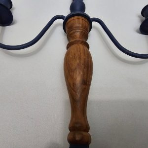 Elegant Trearmad Ljusstake i Metall och Trä (35 cm)