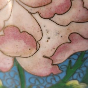 Blomvas, Kina 1900-tal, Cloisonne-vas dekorerad med pioner