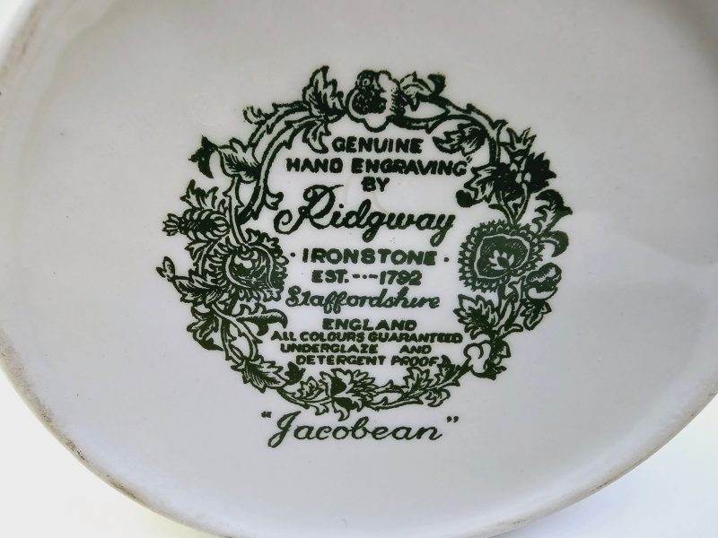 Klassisk "Ridgway Ironstone" Kanna i Grön Jacobean-design