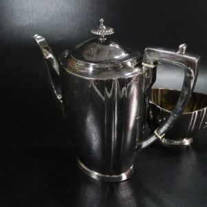 Art Deco KAFFESERVIS, 3 delar, nysilver, KGM GAB Uppsala