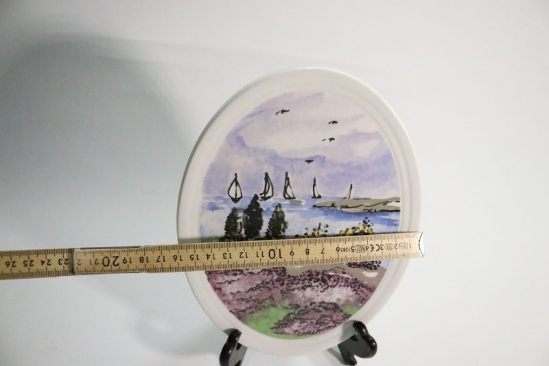 Porslinstavla, Carl Anton (f. 1933), Rörstrand, höjd: 20,5 cm