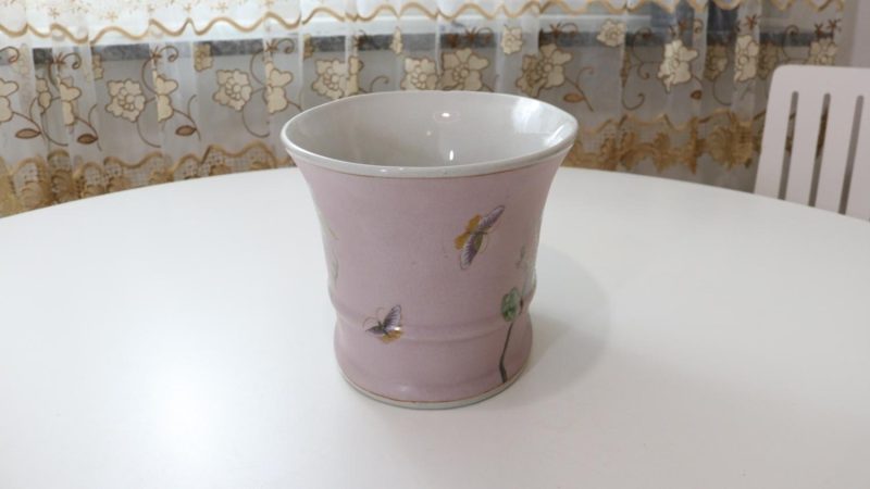Ytterfoder i porslin, blomdekor, rosa, "ORCHID stoneware"