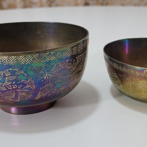 2st Skålar i metall, "CHINA"