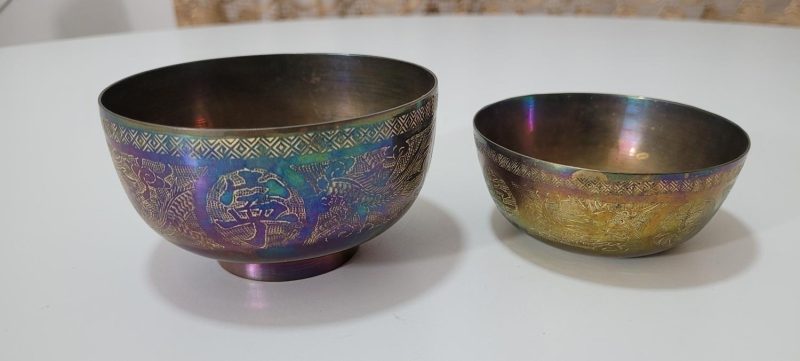 2st Skålar i metall, "CHINA"