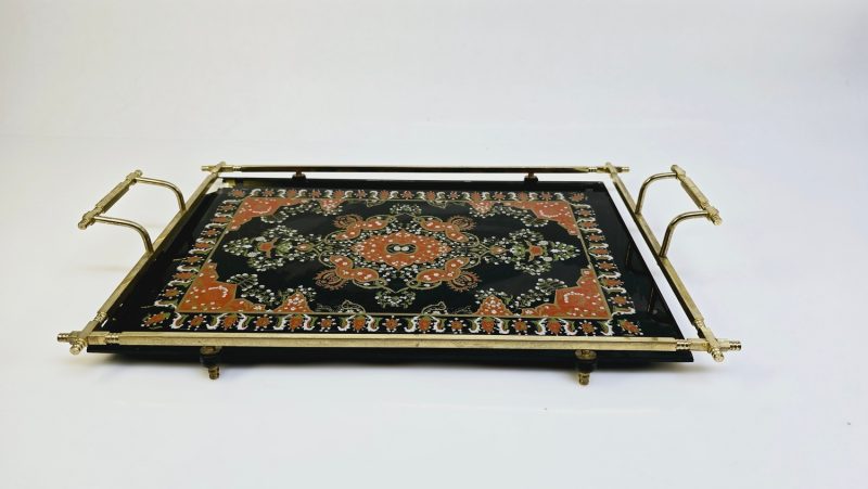 Elegant Vintage Serveringsbricka med Orientaliskt Motiv