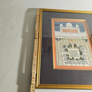Magnifik Handmålad Miniatyrmålning av Wadi Mahal City Palace