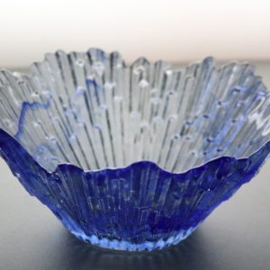 GLASSKÅL. troligen Istappsskål, Snapphane Glasbruk 18cm