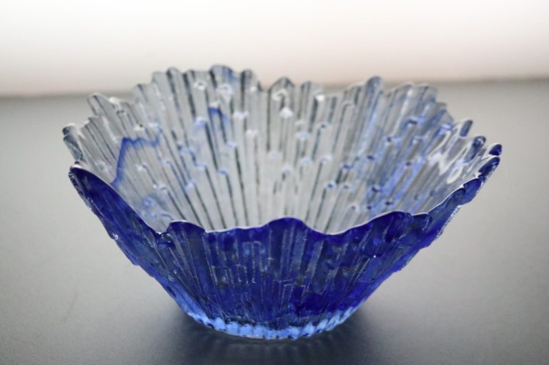 GLASSKÅL. troligen Istappsskål, Snapphane Glasbruk 18cm
