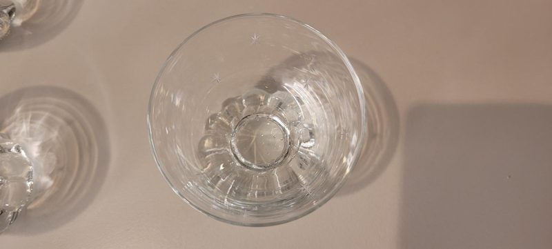 Glasservis 10 delar, Svensk Kristall, höjd: 7 cm, dekor med stjärnor