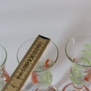 3st vintage glas / handmålade glas 1900-tal - 14cm