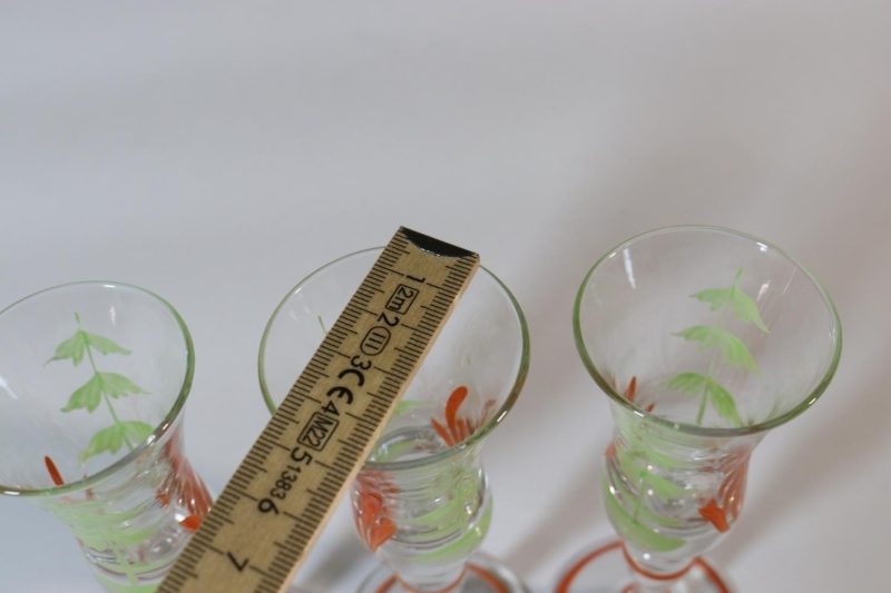 3st vintage glas / handmålade glas 1900-tal - 14cm