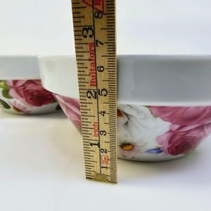 Set med 3 eleganta skålar med blomdesign