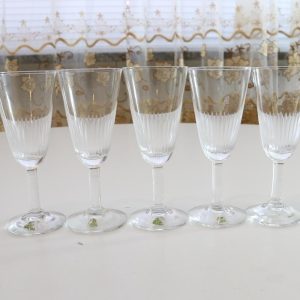 Glasservis med segelbåtsdesign - 14 delar - Mitten av 1900-talet