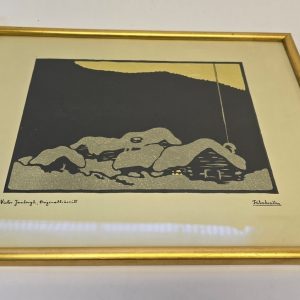 Originalträsnitt av Victor Jernberg – Vackra Motiv från Svensk Landsbygd