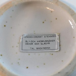 VAS i stengods, hand dekorerad med blått mönster