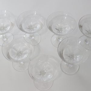 Glasservis med graverad dekor - 7st