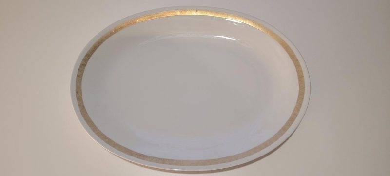 Stor uppläggningsfat Uppsala Ekeby 38,5cm gulddekor 5531