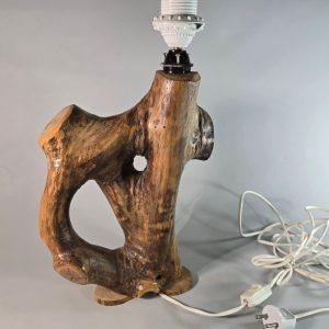 Vintage Skulpturell Trälampa från 1960-talet