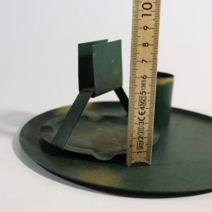 Vintage Ljusstake i Metall – Grön Patina, 19 cm i Diameter