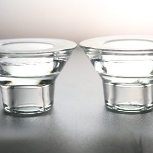 KNUT/MARIANNE HAGBERG. LJUSHÅLLARE, 2 st, glas, design K Hagberg/M Hagberg
