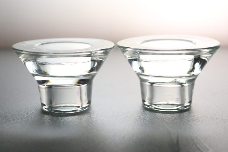 KNUT/MARIANNE HAGBERG. LJUSHÅLLARE, 2 st, glas, design K Hagberg/M Hagberg