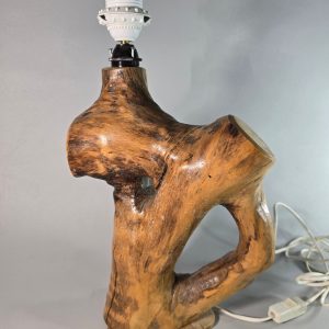 Vintage Skulpturell Trälampa från 1960-talet