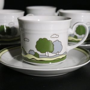 Mitterteich Bavaria Te- kaffeservis, landskapsdesign,  6 personer