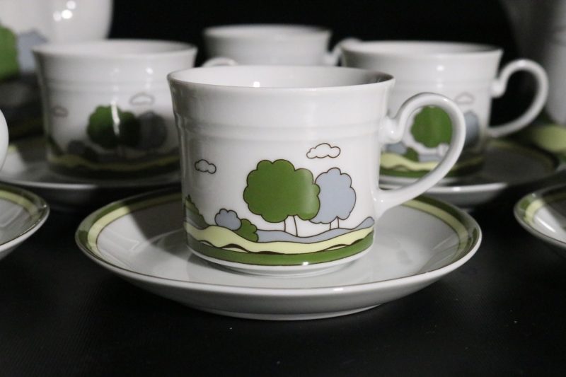 Mitterteich Bavaria Te- kaffeservis, landskapsdesign,  6 personer