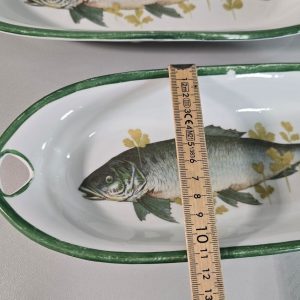 FISKFAT, 2 st, keramik, sannolikt Tjeckoslovakien