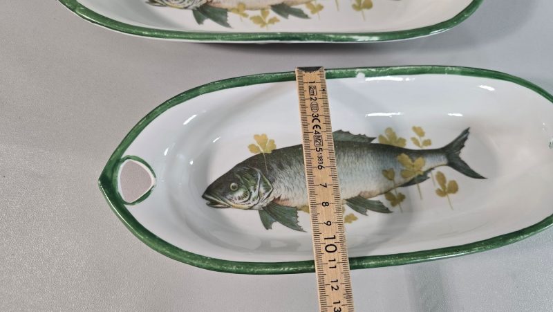 FISKFAT, 2 st, keramik, sannolikt Tjeckoslovakien