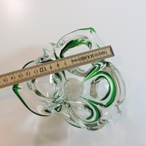 Skål, kristall, grön och transparent glas