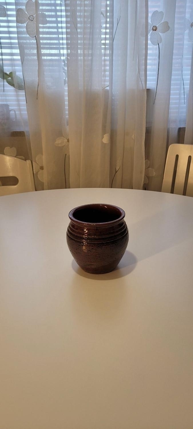 Handmålad vas / krus / burk, Steninge stengods, 12cm