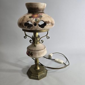Antika Väggljushållare i Trä och Patinerad Metall - 32 cm