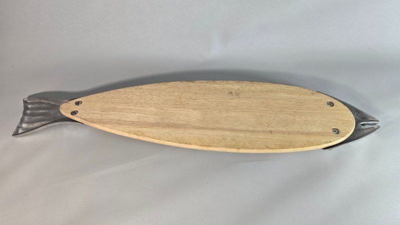 SKÄRBRÄDA, för fisk,  trä och metall, 1900-talets slut - Längd 75cm