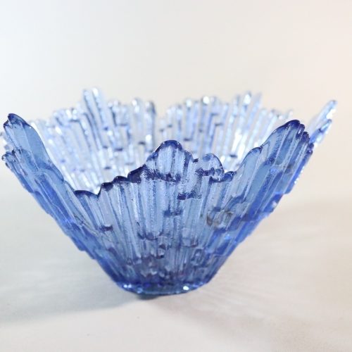 GLASSKÅL. troligen Istappsskål,  Snapphane Glasbruk 23cm