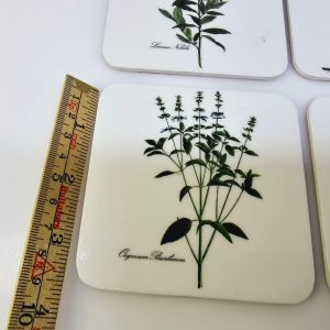Eleganta underlägg med botaniska illustrationer – set om 6 st.
