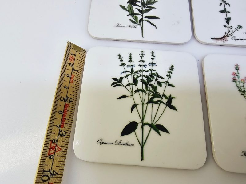 Eleganta underlägg med botaniska illustrationer – set om 6 st.