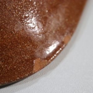 Saltglaserat fat i lergods Andersson & Johansson, Old Höganäs, 35x27cm, spricka
