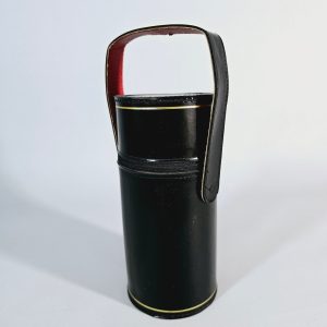 ART DECO TRIPPELGLAS KOLV SET I LÄDERFODRAL