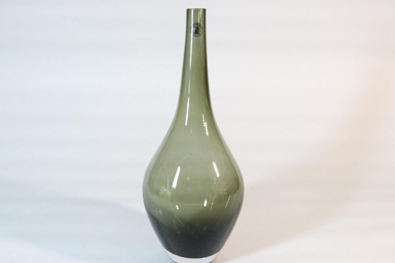 IKEA SALONG Handblåst grön glasvas
