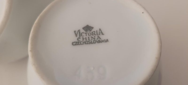 Servisdelar, Kanna, sockerskål och gräddkanna, "Victoria" Czechoslovakia