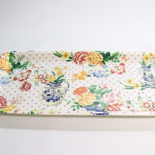 Vintage Bricka med Blomstermotiv, 39 cm