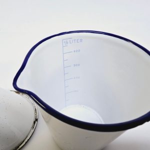 Vintage Kockums emaljerad uppsättning – Hink, Tratt och Måttbägare