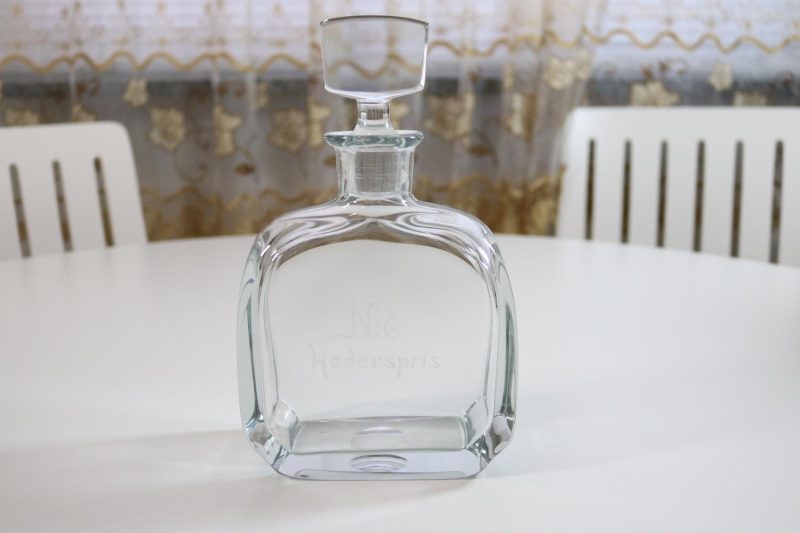 Strömberg, Gerda för Strömbergshyttan, karaff med propp, glas, "Hederspris"
