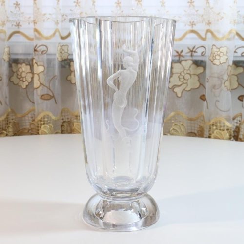 VICKE LINDSTRAND. Vas, glas, Orrefors, signerad Art Deco