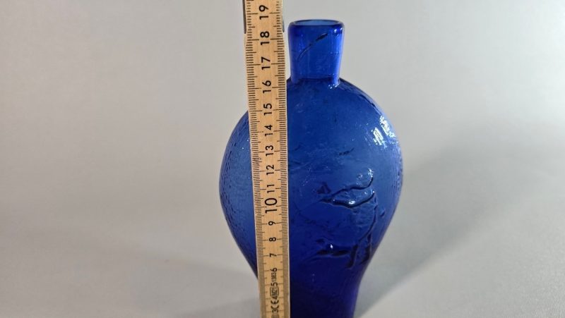 FLASKA / JAKTPLUNTA,glas, blå. Skandinavien. 18/1900-tal